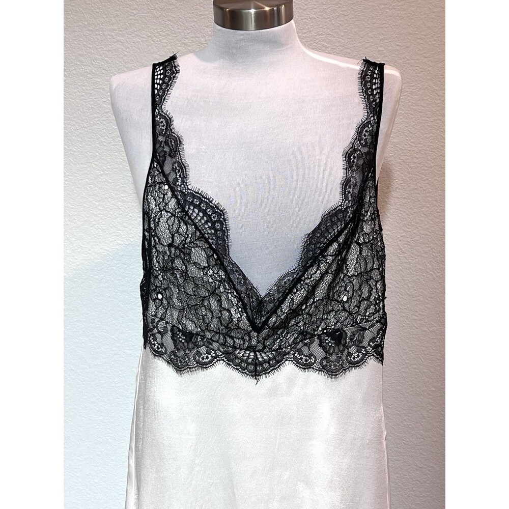 ZARA WOMAN SS24 WHITE LACE SATIN EFFECT DRESS ZW COLLECTION SIZE LARGE 8385/789 - Picture 9 of 16